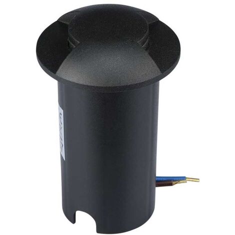 V-TAC VT-1161 Faretto calpestabile led segnapasso interrato led 1W 2 fasci bianco caldo 3000K rotondo in alluminio nero IP67 - sku 211466