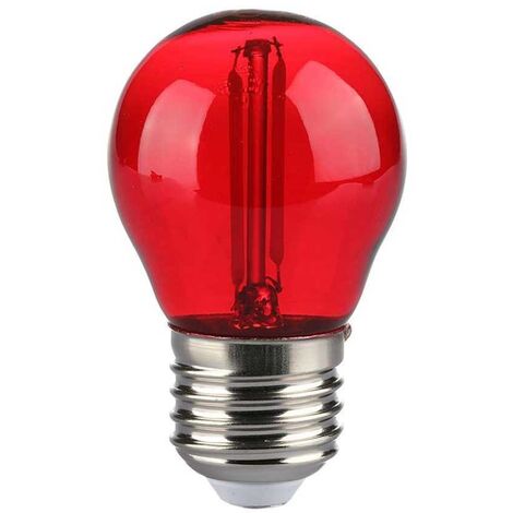 V-TAC VT-2132 Lampadina led rossa lampada 2W E27 G45 filamento vetro colorato red rosso- SKU 217413