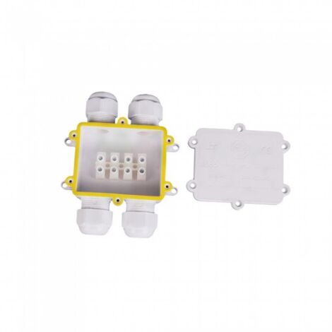 V-TAC VT-871 scatola box pvc di derivazione con 4 terminali interni bianco IP68 - SKU 5983