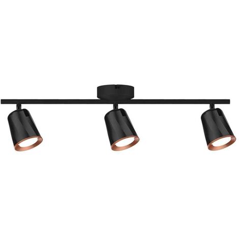 V-TAC Faretto LED da Muro Triplo 18W con Testa Orientabile Colore Nero Bianco Caldo IP20