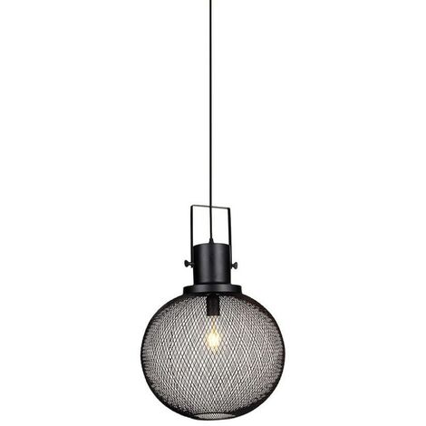 V-TAC VT-7301 Lampadario portalampada led a sfera rete metallica E27 moderno colore nero Ф290mm - sku 3859