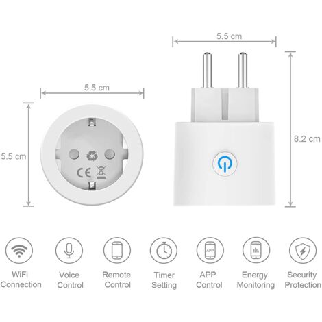 Presa Smart WiFi 16A Con Misuratore Consumo - Compatibile Con Alexa E Tuya App - Per Monitoraggio Energia - Foto 5