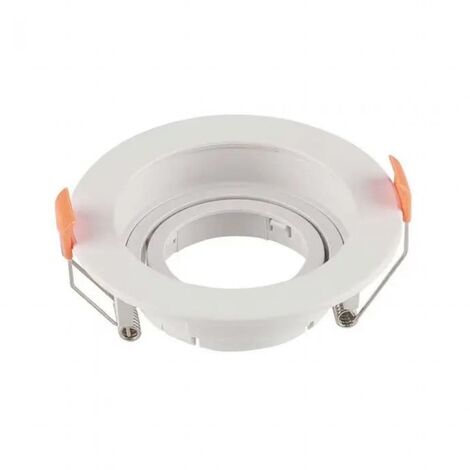 V-TAC VT-933 portafaretto led da incasso rotondo orientabile faretto GU10 colore bianco in policarbonato sku 6658