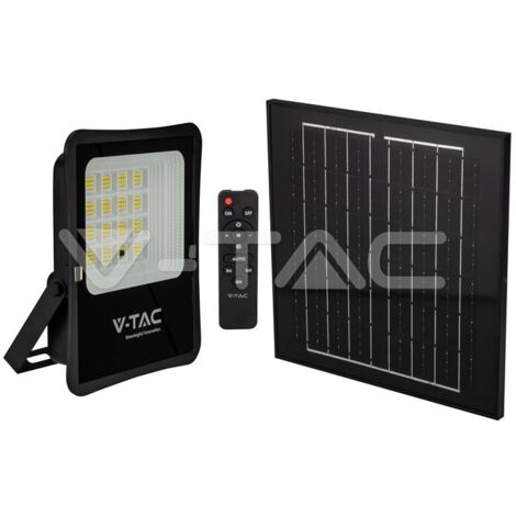 V-TAC VT-55200 Faro LED 1600lm alimentato a pannello solare 15W fotovoltaico batteria con Telecomando luce bianco naturale 4000k sku 6969