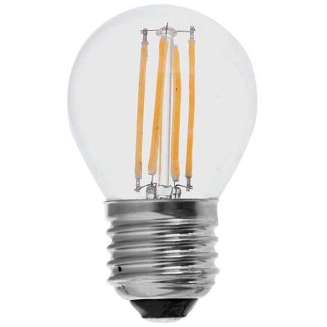 V-TAC VT-1980 Lampadina led sfera 4W trasparente filamento E27 G45 luce bianco caldo 3000K - 214306
