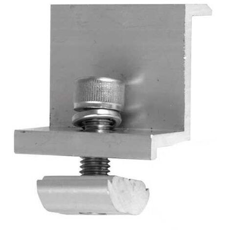 Kit Fissaggio Per Pannelli Solari Su Tetto Piano – Supporto In Alluminio Con Morsetti Regolabili 30-35 Mm – 1 Modulo
