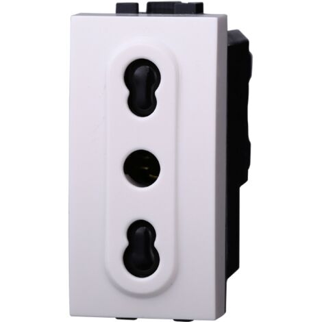 Ettroit Serie Space Presa Bivalente Bipasso 16A Bianca Compatibile Bticino Living Light LB2001