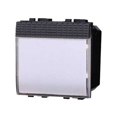 Pulsante portanome 2P 10A 250V compatibile Bticino Livinglight colore nero