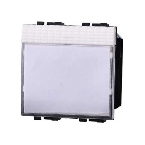 Ettroit Serie Solar Pulsante Portanome 2p 10A Bianco Compatibile Bticino Living LB1901