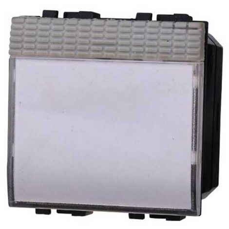 Pulsante portanome 2P 10A 250V compatibile Bticino Livinglight colore tech