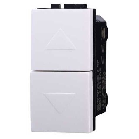Ettroit Serie Space Pulsante Doppio Saliscendi Tapparella Bianco 1p 10A Compatibile Bticino Living LB1202