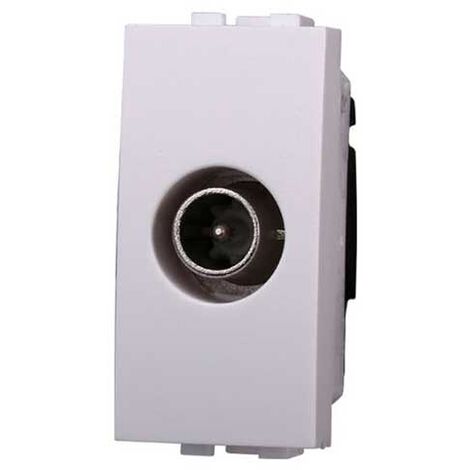 Connettore Presa TV Passante Maschio Colore BIANCO Compatibile Con Bticino Living Light