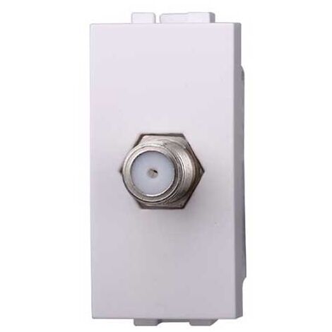 Presa TV SAT A Vite Satellitare Tipo F Colore BIANCO Compatibile Con Bticino Living Light