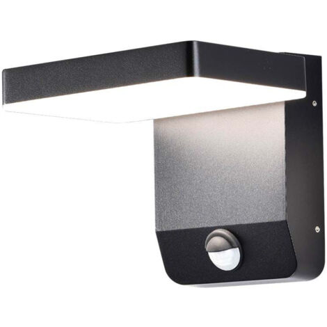 applique led solare da esterno quadrata vtac nero 3000k
