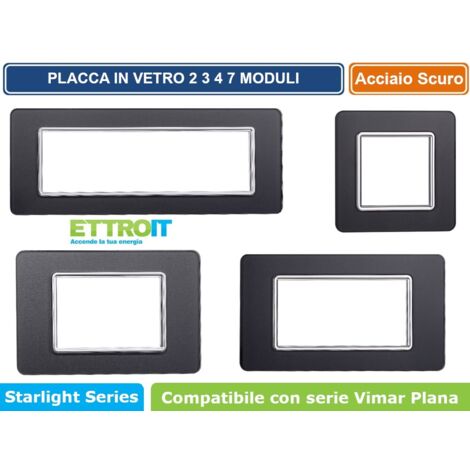 Custodia 4P IP40 Scatola Porta Frutti Da Esterno 4 Posti Moduli Compatibile Con Vimar Plana