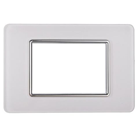 Placca In Vetro Serie Starlight 3P Colore Bianco Compatibile Con Vimar Plana