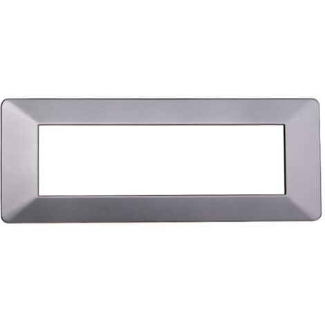 Placca compatibile Vimar Plana 7 moduli plastica colore argento Ettroit EV83706