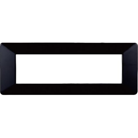 Placca compatibile Vimar Plana 7 moduli plastica colore nero Ettroit EV83702