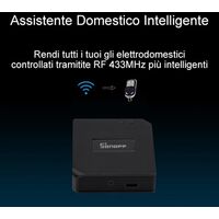 Convertitore di segnale dispositivi RF 433MHz in wireless Wi-Fi SONOFF RF Bridge 433