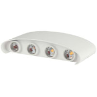 V-TAC VT-848 Lampada LED da muro COBx8pcs 7W doppio fascio applique da parete alluminio bianco sabbia wall light 3000K IP65 - SKU 218617