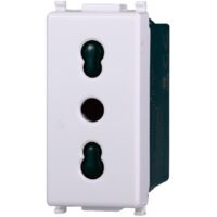 Presa bipasso compatibile Vimar Plana 2P+T 10/16A 250V colore bianco Ettroit EV2001
