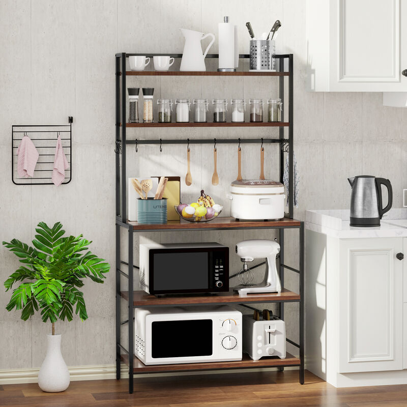 Estante de panadero estándar de madera de 33 con estante de almacenamiento  de cocina compatible con microondas