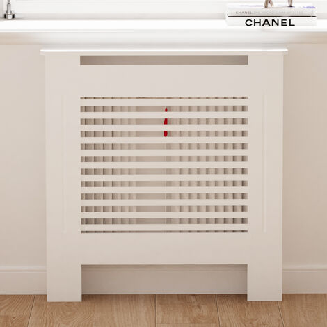 Cubierta de Radiador de Madera de MDF de Color Blanco, Horizontal, 78 x 19 x 101cm