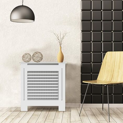 Elaborado radiador cubierta gabinete MDF moderno diseño horizontal para salón/cama-blanco-pequeño