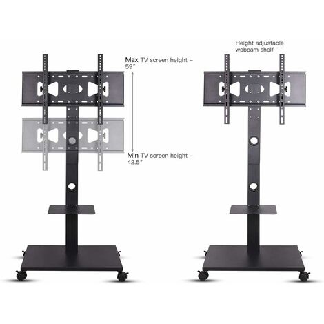 unho Soporte TV Pie de Madera: Mueble de Base de Televisión Suelo Universal  de Altura Ajustable con 2 Estantes 32-65 Pulgadas, VESA 400-600 mm, Carga  40 kg : : Electrónica