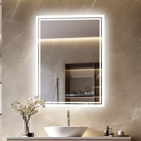 LUVODI Espejo baño Led con luz Antivaho de Pared Retroiluminado