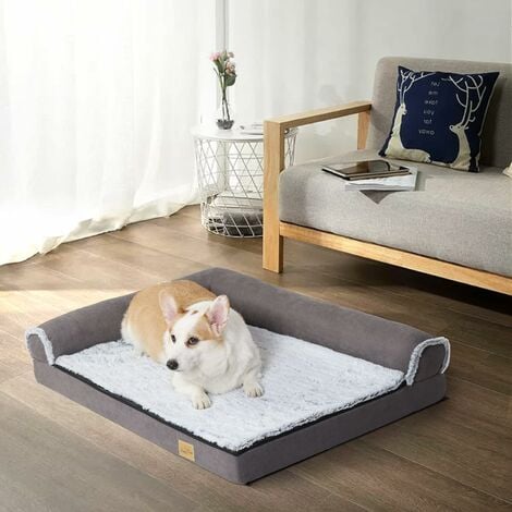 Cama Perro Grande Ortopedica Colchonetas Impermeable Sofa Perros  Desenfundable Lavable, 100x75x20cm, L, Gris