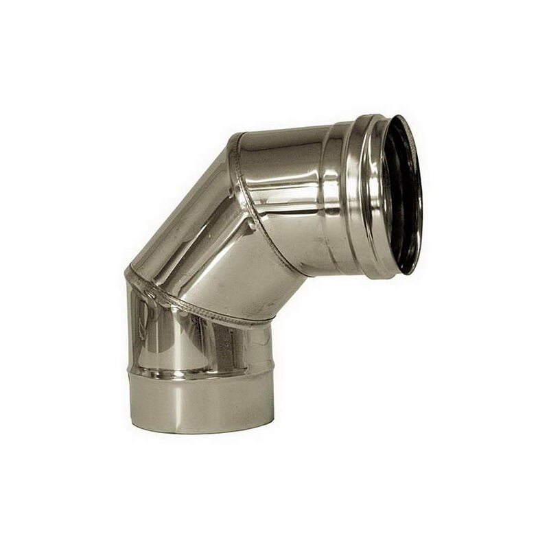 Curva 90 canna fumaria DN 100 tubo acciaio inox 316