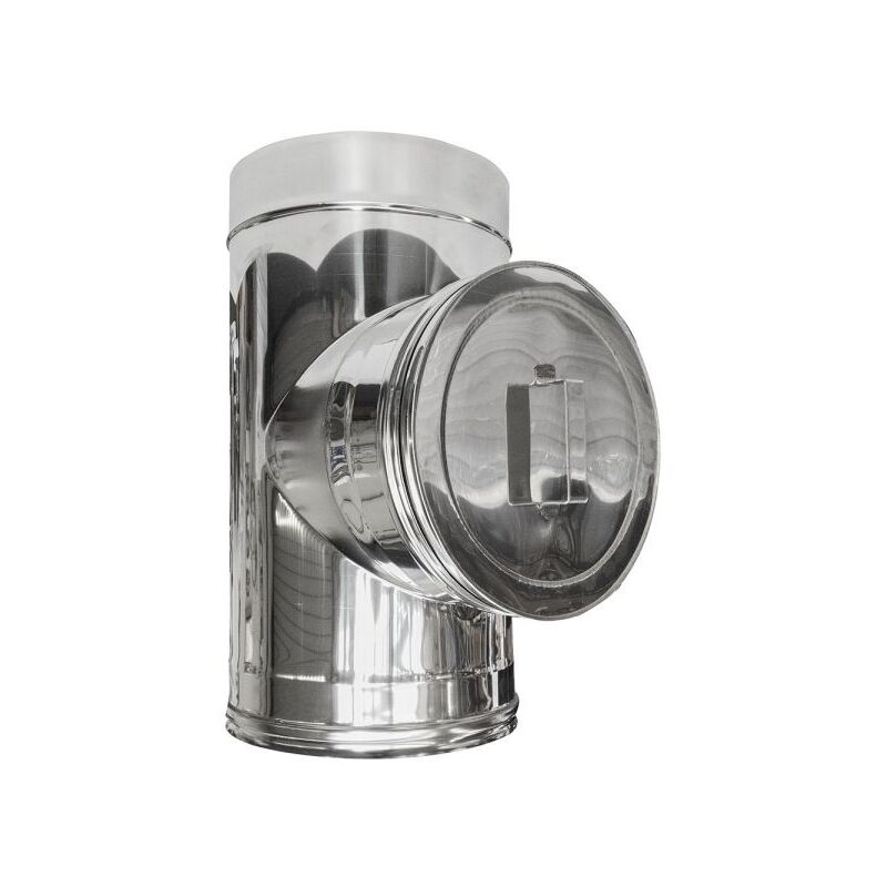 Gomito a 15 c per canna fumaria in acciaio inox doppia parete (d