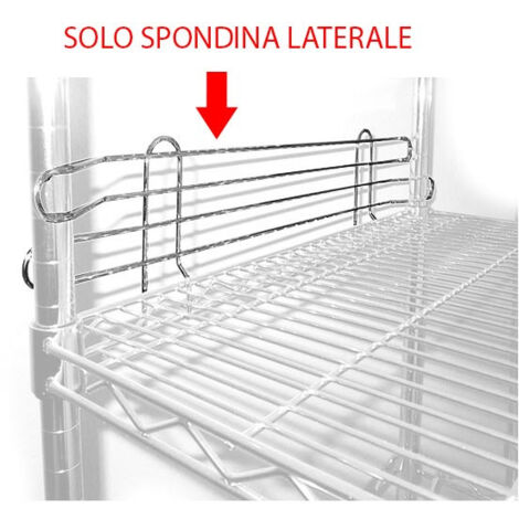 Archimede scaffale metallico spondina laterale cm 61 x h. 10 cucina bagno garage cabina armadio