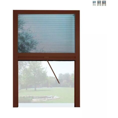Zanzariera a Plisse in Kit Riducibile Universale Melodie per Finestra Verticale 160X160 Marrone