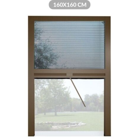 Zanzariera a Plisse in Kit Riducibile Universale Melodie per Finestra Verticale 160X160 Bronzo
