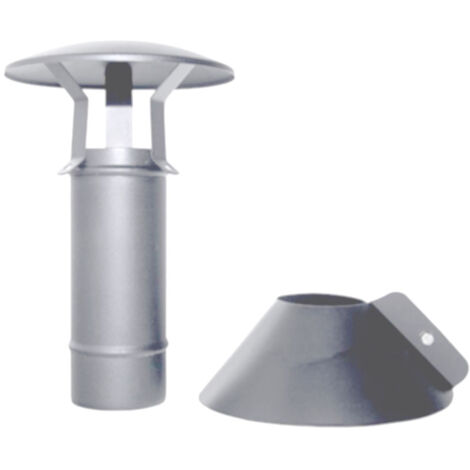 Canna fumaria tubo coassiale INOX D. 80/125 terminale verticale stufa pellet CE Made in Italy