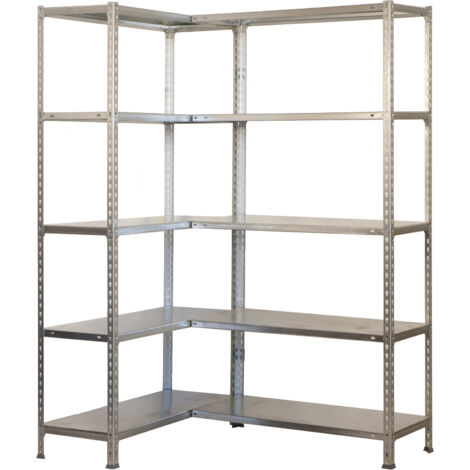 Scaffale in metallo Simon Rack senza viti colore galvanizzato 10 ripiani 1800x900x300 mm Made in Spain