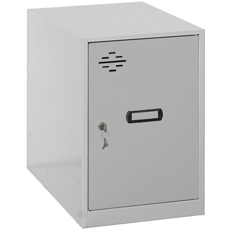 Armadietto Metallico Simon Rack 1 Anta - 180x30x50cm, Grigio, Con Chiave