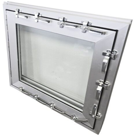 Finestra antiallagamento su misura anta unica altezza da 60 a 140 cm larghezza da 60 a 120 cm colore alluminio