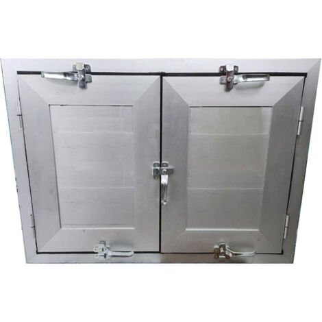 Finestra antiallagamento su misura anta doppia altezza da 60 a 140 cm larghezza da 120 a 140 cm colore alluminio