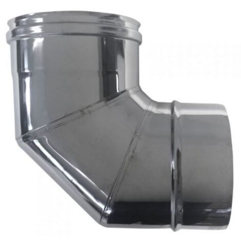 Canna fumaria parete doppia coibentata aria inox dn 100/120 curva 90