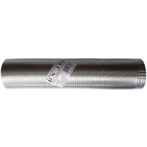 Tubo fumi flessibile estensibile alluminio naturale 180 mm da 0,5 a 3 mt