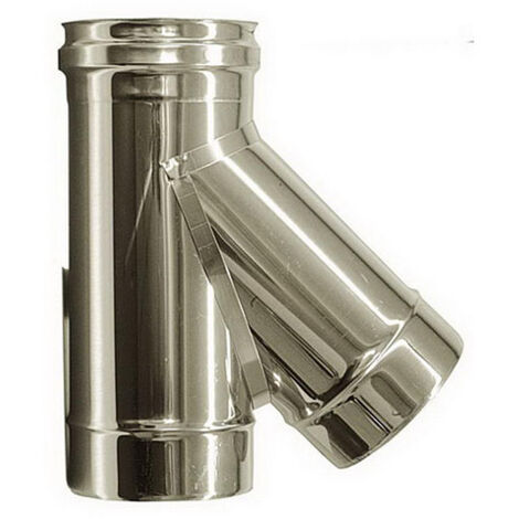 Raccordo T 135° canna fumaria DN 140 tubo acciaio inox 316