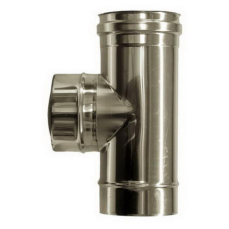 Raccordo T 90 canna fumaria DN 180 tubo acciaio inox 316