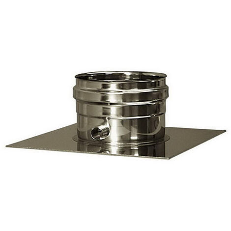 Piastra con drenaggio chiusa canna fumaria DN 200 tubo acciaio inox 316