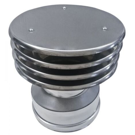 Terminale Canna Fumaria Antivento E Antipioggia Made In Italy, Terminale Camino Base Circolare, Comignolo In Acciaio Inox Per Camino, Stufa A Legna, Pellet E Caldaia Biomassa, Per Tutti I Combustibili - Foto 8