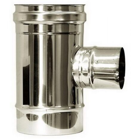 Canna fumaria parete doppia coibentata inox raccordo t 90 ridotto 80 dn 150/200