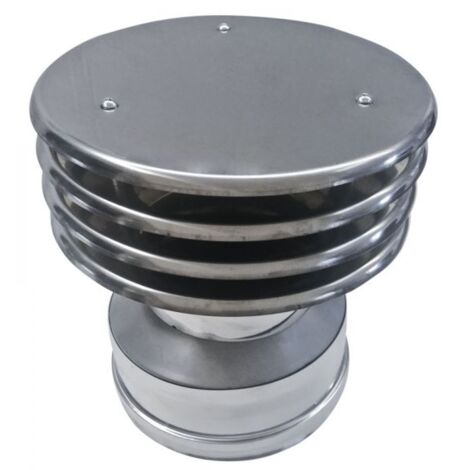 Canna fumaria parete doppia coibentata inox terminale cappello lamellare   dn 180/230