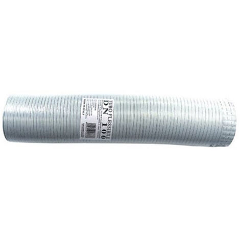 Tubo fumi flessibile estensibile alluminio BIANCO 80 mm da 0,5 a 3 mt